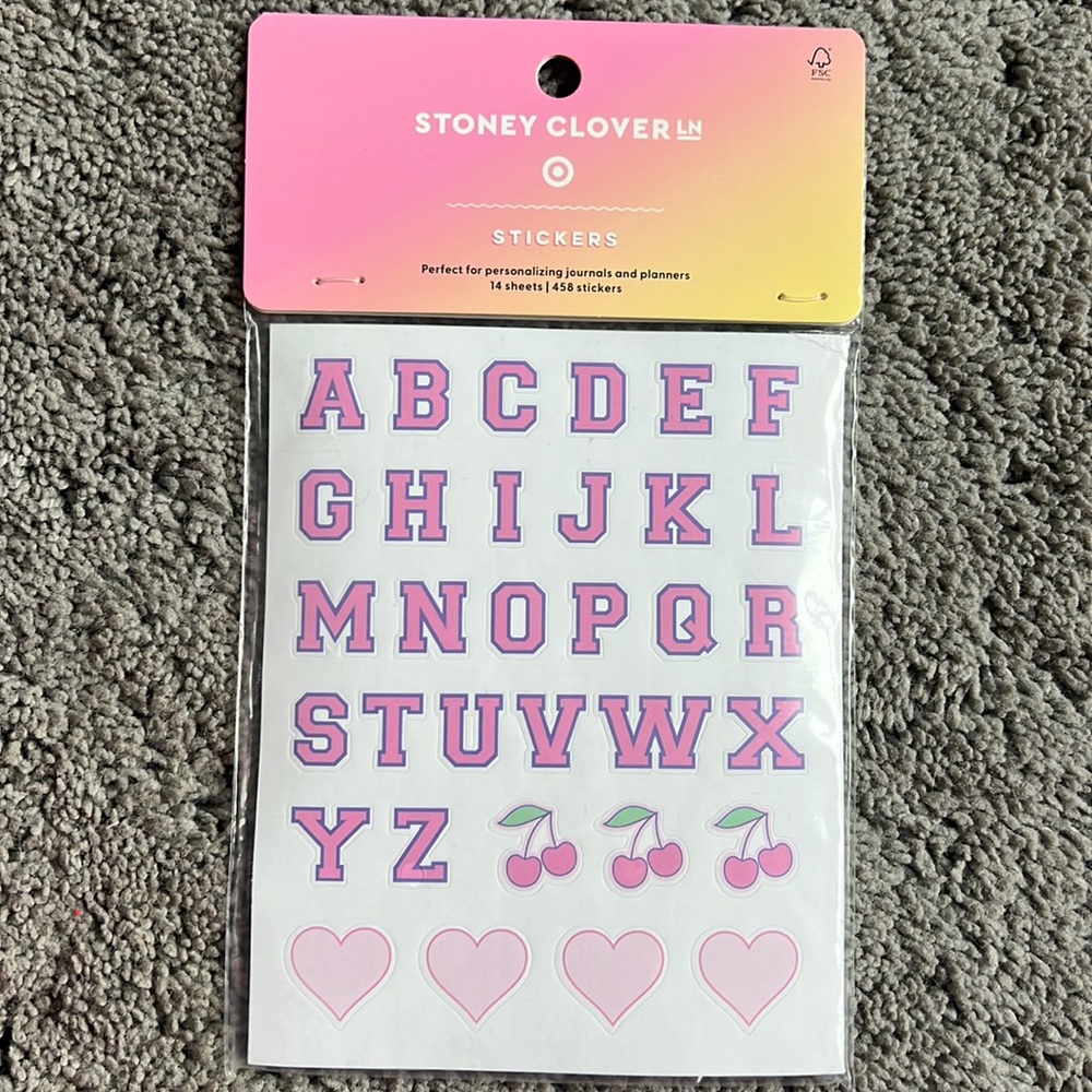 Stoney Clover Lane Target collab letter & icon stickers